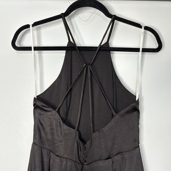 NWT Lulus Make it Elegant Black Satin Strappy Maxi Dress Size Small - Picture 10 of 13